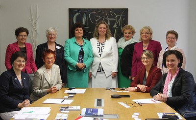 Interessante Diskussion mit dem Verband der UnternehmerFrauen im Handwerk Bayern e.V.
Das Bild zeigt v.l.n.r. Margit Niedermaier - Vorsitzende UFH, Gudrun Brendel-Fischer MdL, Reserl Sem MdL, Hanna Ellerbrock - Vorsitzende UFH Nordschwaben, Ingrid Heckner MdL, Kerstin Schreyer-St�blein MdL, Petra Guttenberger MdL, Sylvia Stierstorfer MdL, Judith Gerlach MdL, Gabriele Wildgruber UFH M�nchen, Dr. Ute Eiling-H�tig MdL