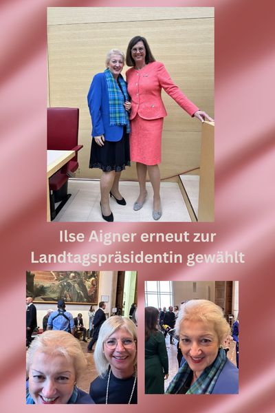 Konstituierende Sitzung im Bayerischen Landtag: Ilse Aigner MdL wurde mit einem traumhaften Ergebnis wieder zur Landtagspräsidentin gewählt!
Leider lässt der Ton der AfD nichts Gutes erahnen....
Foto: CSU-Landtagsfraktion, Petra Guttenberger