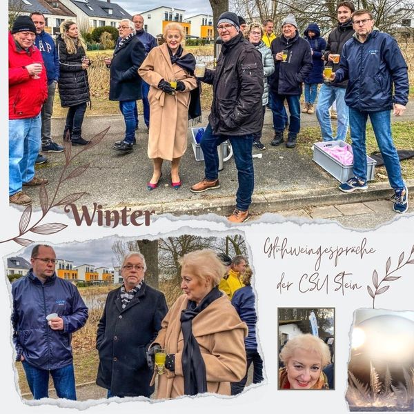 Glühweingespräche der CSU Stein in den Außenorten - eine wirklich gute Idee, um mit den Bürgerinnen und Bürgern ins Gespräch zu kommen.
Foto: CSU OV Stein