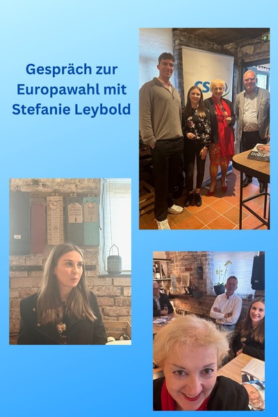 Die Europawahl rückt näher - ein guter Grund für ein Gespräch zwischen der Europakandidatin Stefanie Leybold und interessierten Bürgerinnen und Bürgern im traumhaft schönen Ambiente von "Genuss Pur".

Vielen Dank an die CSU Zirndorf-Kernstadt für die tolle Organisation. Über 70 Jahre Frieden und Freiheit in Europa ist auch einer der vielen Verdienste der Europäischen Union. Deshalb bitte ich alle, am 09.06.2024 zur Wahl zu gehen und die CSU und damit die EVP zu unterstützen. Wir treten ein für ein Europa ohne Gängelung und ein Zurücksetzen der Einflussnahme auf ein Normalmaß, das allen nützt.

Übrigens: Nur bei der CSU gibt es wirklich bayerische Kandidatinnen und Kandidaten, die dann in Brüssel die Interessen der Bürgerinnen und Bürger vor Ort vertreten können.
Fotos: Privat