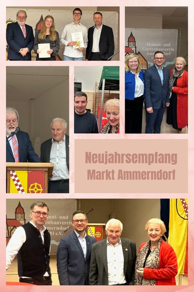 Neujahrsempfang in Ammerndorf: Hier wirken Marktgemeinde und der Heimat- und Gartenbauverein Hand in Hand. Für den langjährigen Vorsitzenden Erwin Müller wird es wohl der letzte Neujahrsempfang, da der die Position "in gute Hände" abgeben möchte. Vielen herzlichen Dank für das langjährige engagierte Wirken an Erwin Müller und vielen Dank für den gelungenen Neujahresempfang mit den verdienten Ehrungen und Auszeichnungen.
Foto: privat