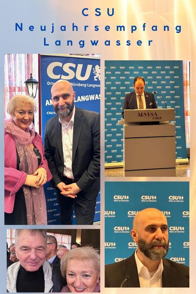 Jahresempfang bei der CSU Langwasser: Mit Ahmad Mansour konnte ein überaus profunder Kenner der Migrationspolitik gewonnen werden, dem ich herzlich für die klaren Worte danke. 
Fotos: privat