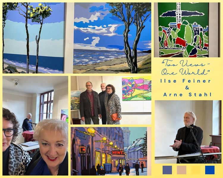 Ausstellung "Two Views - One World" von Ilse Feiner und Armin Stahl im Stadttheater Fürth. 
Eine Ausstellung, die man wirklich nicht verpassen sollte. Hier wird in und mit der Natur gearbeitet, man taucht ein und riecht förmlich die Natur und hört das Meer rauschen.....

Die sonnigen Bilder trotzen zudem dem trüben Novemberwetter.
Im Bild auch u.a. John Hammond.

Fotos: Petra Guttenberger und privat 