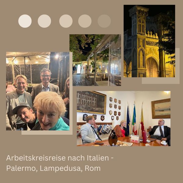 AK-Reise nach Italien mit den Mitgliedern des Arbeitskreises Verfassung, Recht, Parlamentsfragen und Integration. Zwischenzeitlich sind wir in Palermo und es stehen eine Vielzahl an Gesprächen zum Thema illegale Migration, organisiertes Verbrechen u.v.m. an. Ganz besonders interessiert mich der Hotspot in Lampedusa.
Fotos: P. Guttenberger, privat