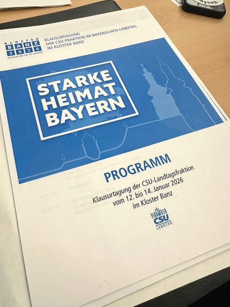 Unter dem Motto "Starke Heimat Bayern - Gemeinsam mutig voran" steht die diesjährige Arbeitstagung der CSU-Fraktion in Banz.
Foto: P. Guttenberger